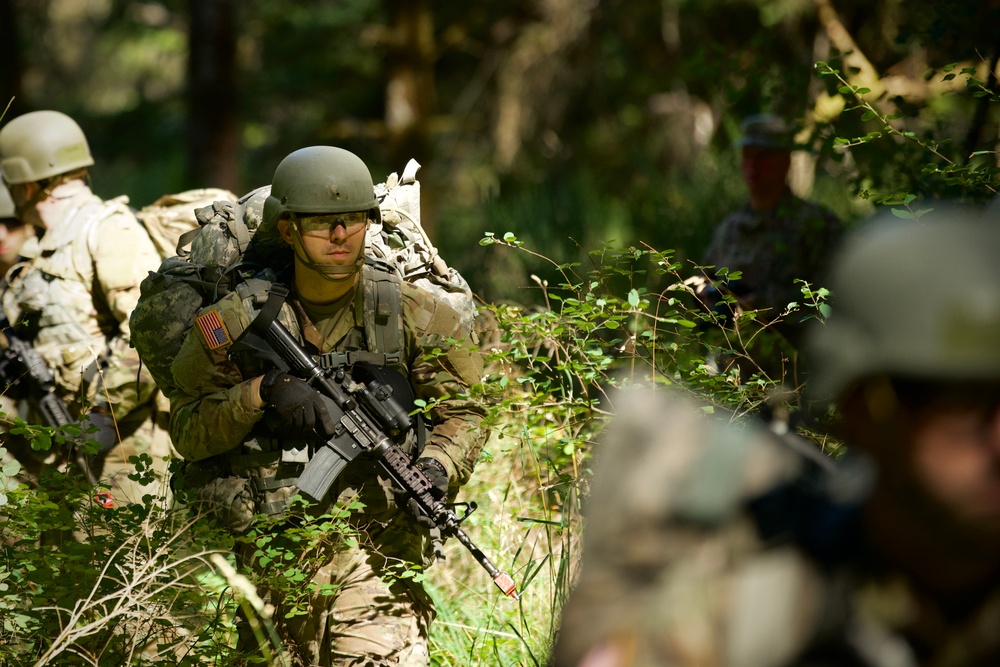 U.S. National Guard Officer Candidates navigate Situational Training Exercise lanes