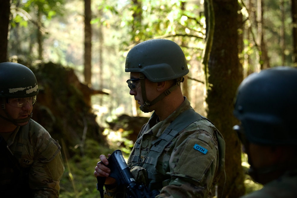 U.S. National Guard Officer Candidates navigate Situational Training Exercise lanes