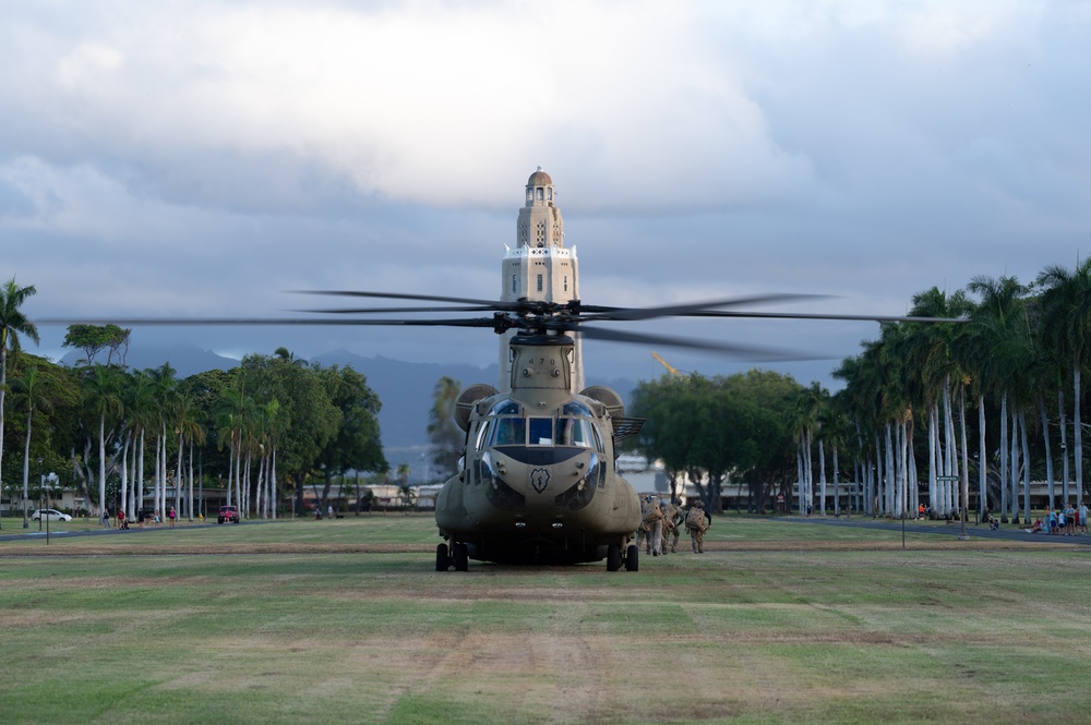 CH-47 lands on 15th Wing parade field