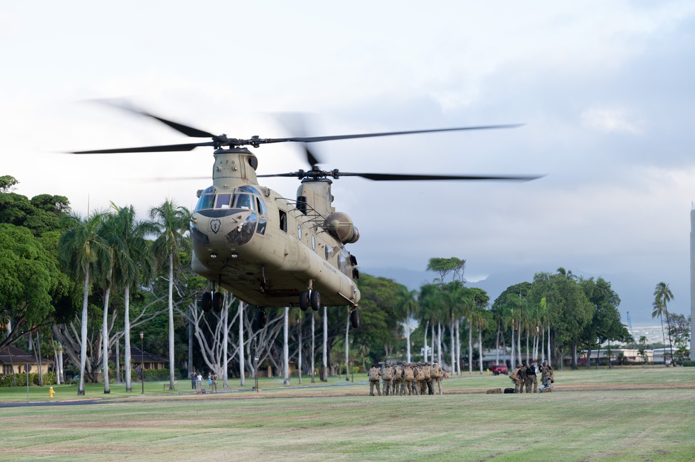 CH-47 lands on 15th Wing parade field