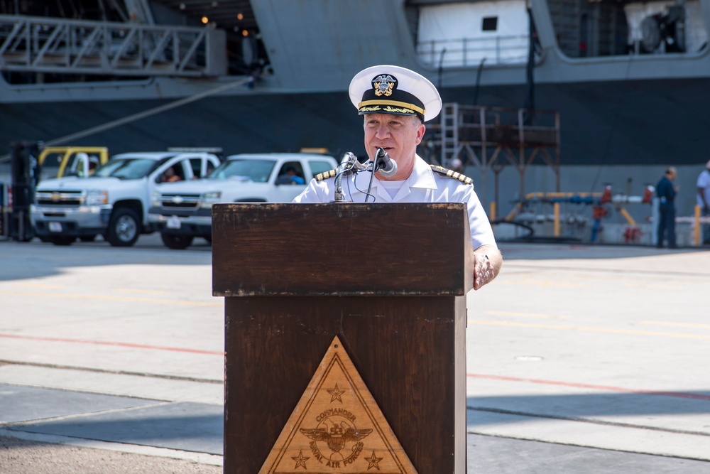 Commander, Naval Air Forces Pacific hosts a press conference at Naval Air Station North Island