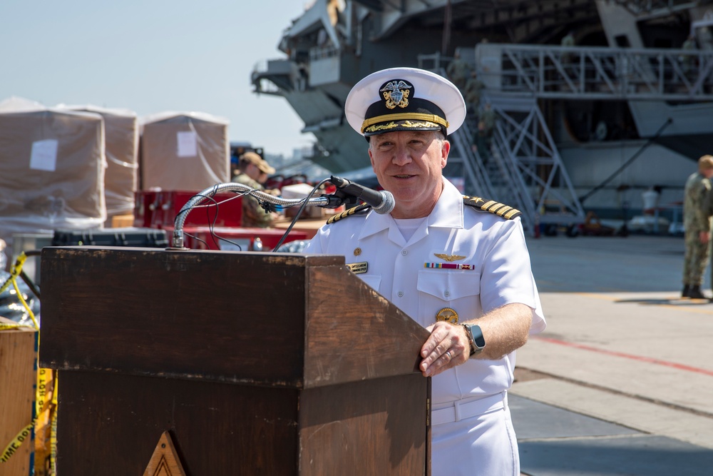 Commander, Naval Air Forces Pacific hosts a press conference at Naval Air Station North Island