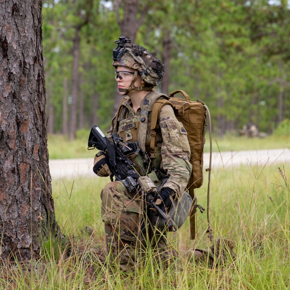 The Soldiers of Task Force Guardian load up to take objective 'SALT' while at JRTC 24-09