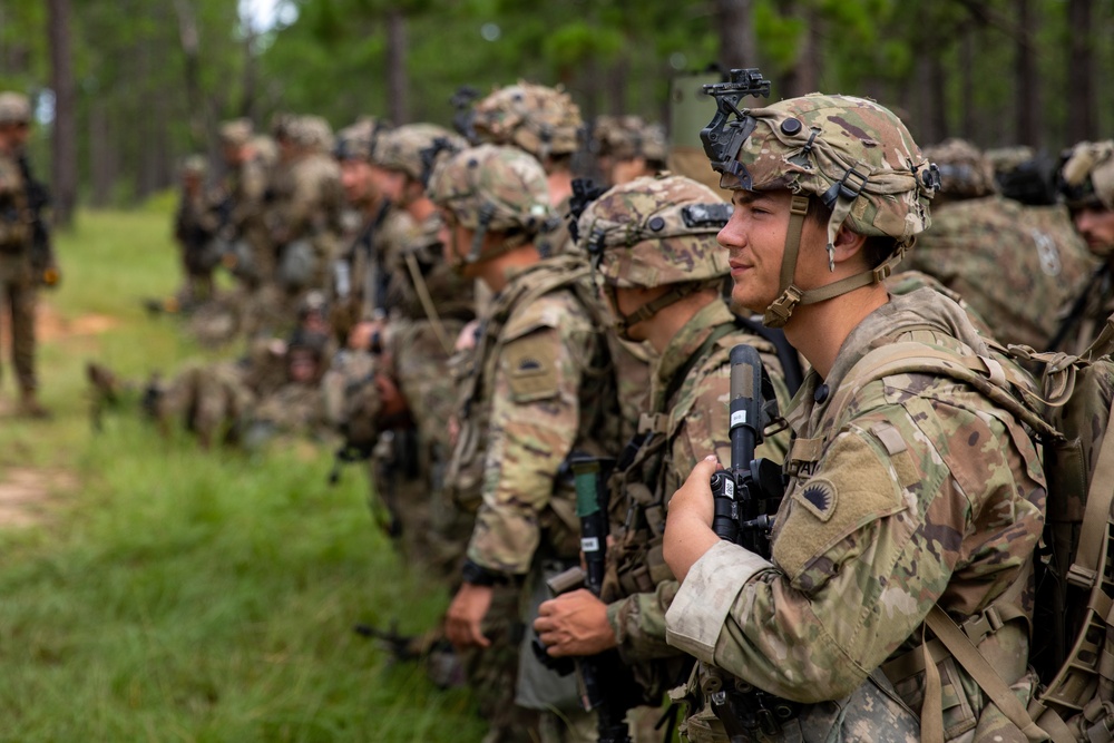 The Soldiers of Task Force Guardian load up to take objective 'SALT' while at JRTC 24-09