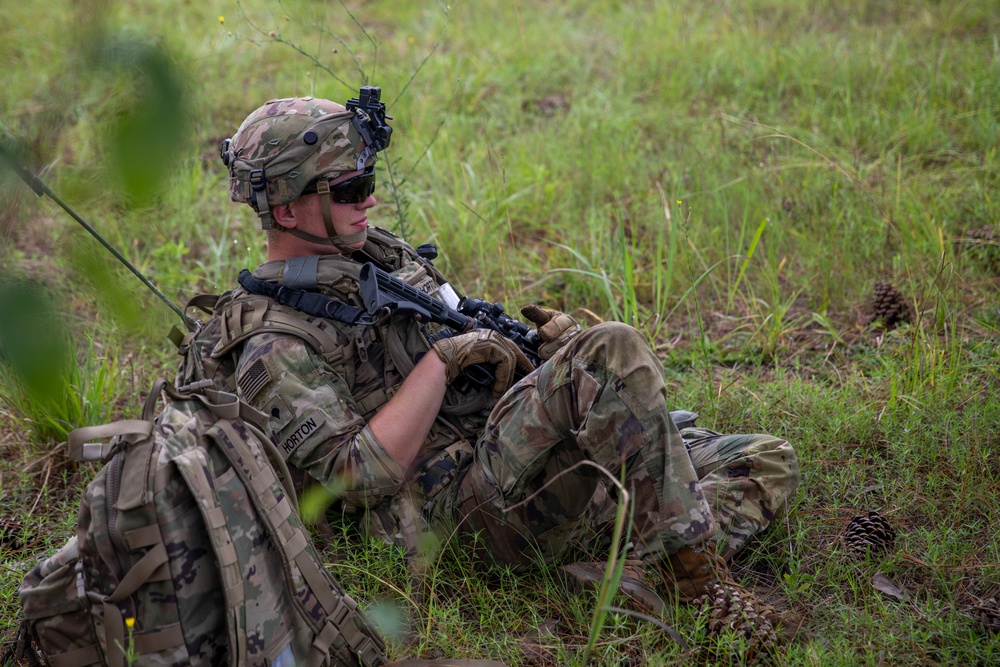 The Soldiers of Task Force Guardian load up to take objective 'SALT' while at JRTC 24-09