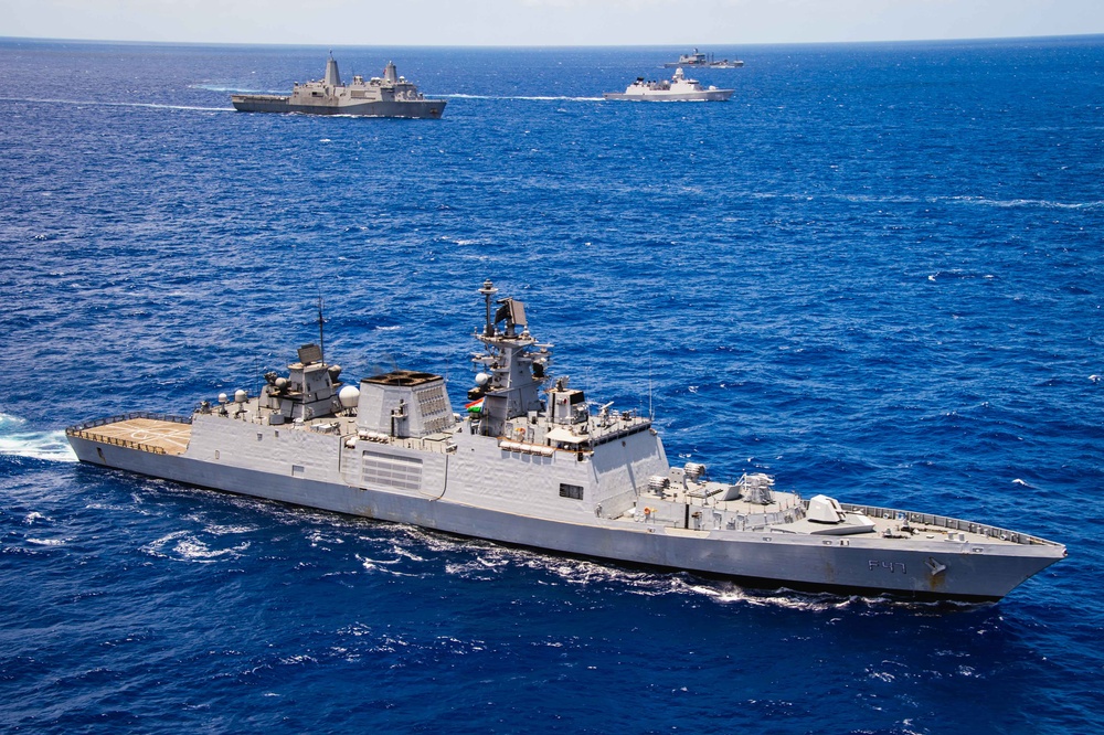 DVIDS - Images - INS Shivalik sails in formation during RIMPAC 2024 ...