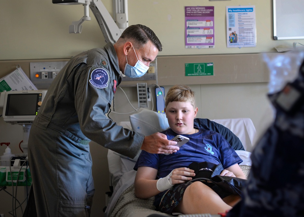 USAF and RAAF visit children ward, show appreciation during Exercise Pitch Black 2024