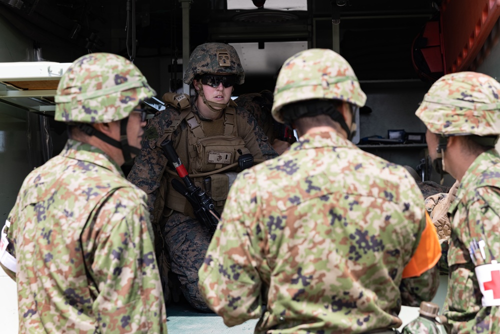 Orient Shield 24 | U.S. Marines with 3/12 and Members of the JGSDF Execute a Medical Evacuation Drill