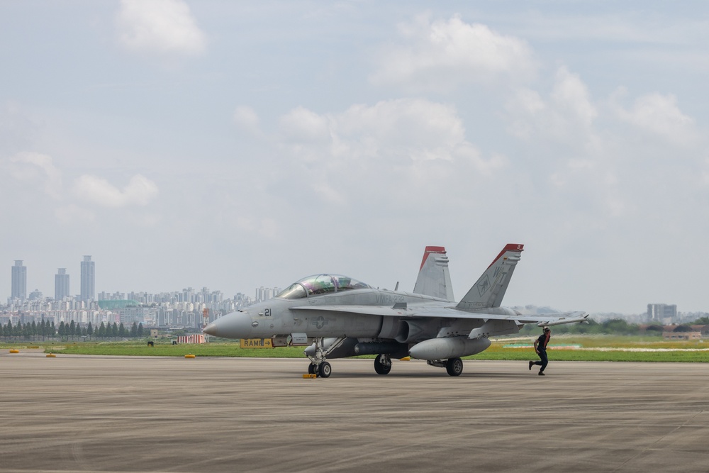 One last Flight | Marine Corps Major Kyle Johnson a pilot with VMFA (AW)-224 flys his final F/A-18 flight at Suwon AB South Korea