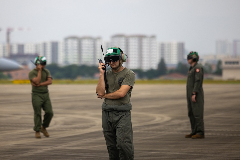 One last Flight | Marine Corps Major Kyle Johnson a pilot with VMFA (AW)-224 flys his final F/A-18 flight at Suwon AB South Korea