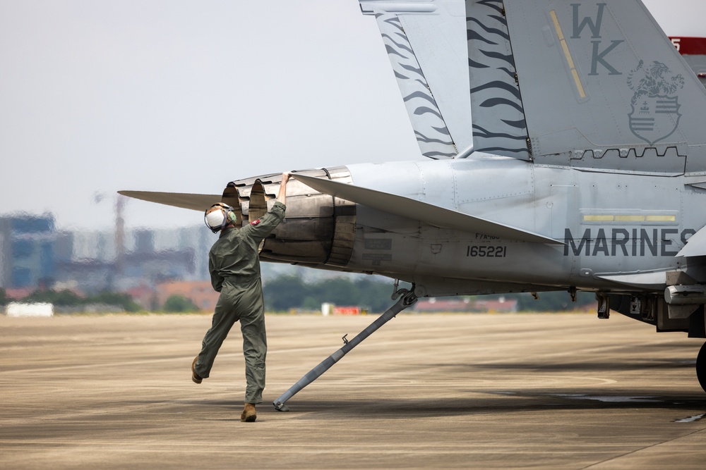 One last Flight | Marine Corps Major Kyle Johnson a pilot with VMFA (AW)-224 flys his final F/A-18 flight at Suwon AB South Korea