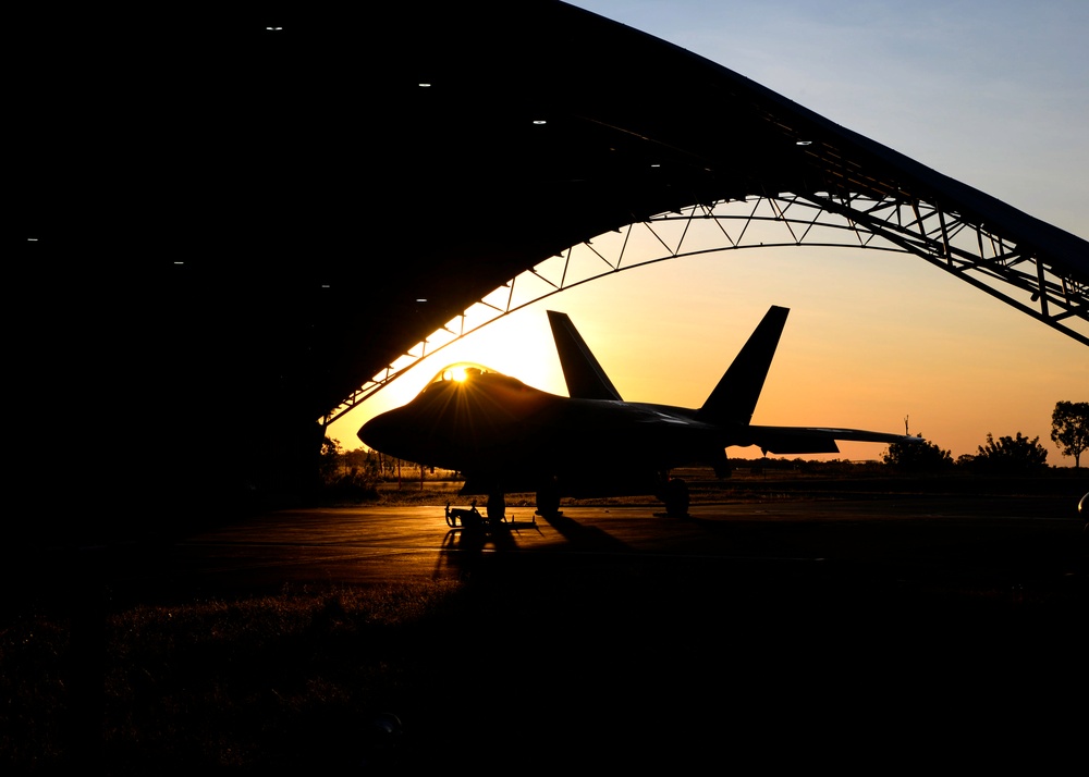 Sunsets on USAF F-22A Raptor during Exercise Pitch Black 2024