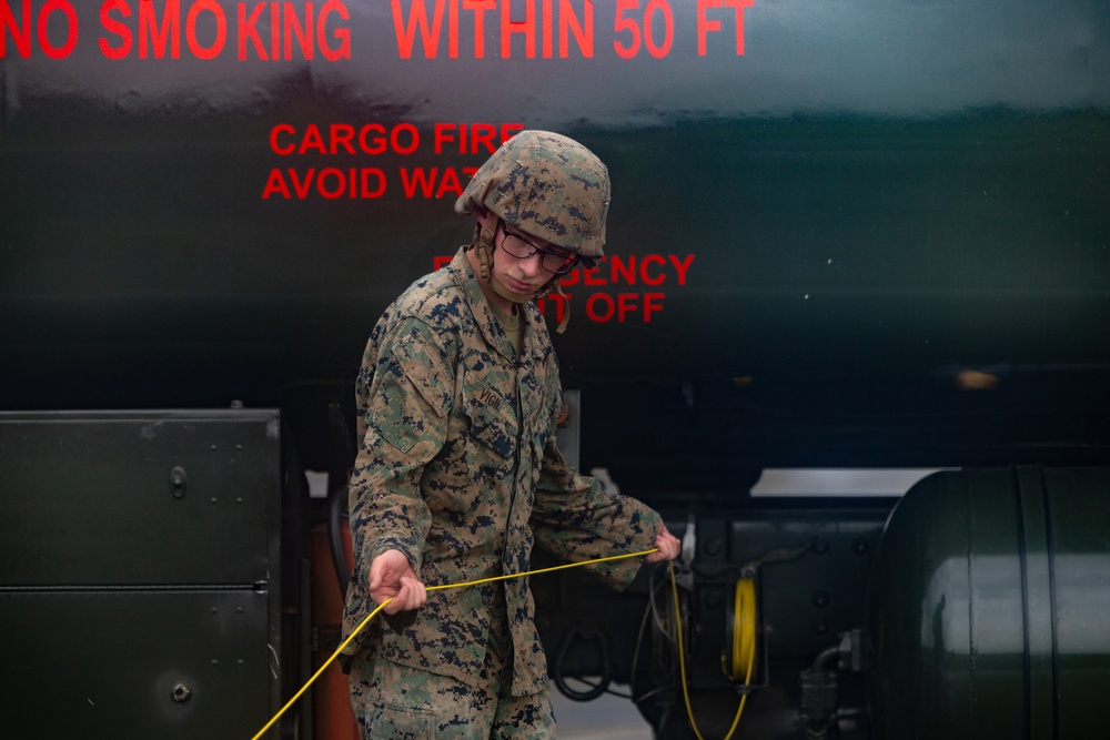 Refueling | Marines with Marine Wing Support 171 conduct refueling for F/A-18 Hornet Aircraft with Marine All-Weather Fighter Attack Squadron 224