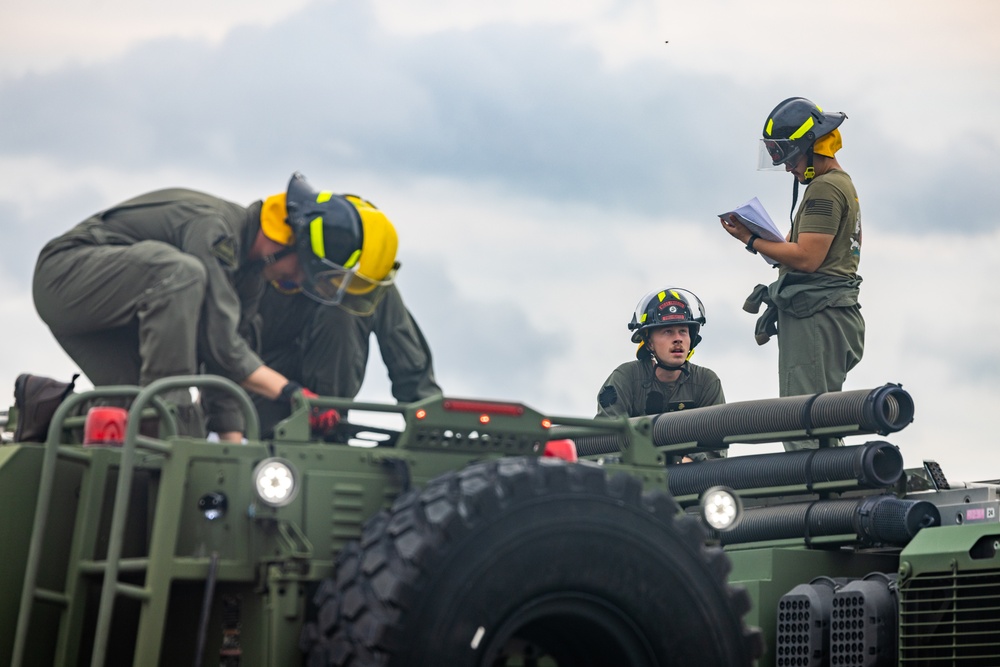 Refueling | Marines with Marine Wing Support 171 conduct refueling for F/A-18 Hornet Aircraft with Marine All-Weather Fighter Attack Squadron 224