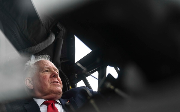 The Secretary of the Air Force greets military members at FIA 2024