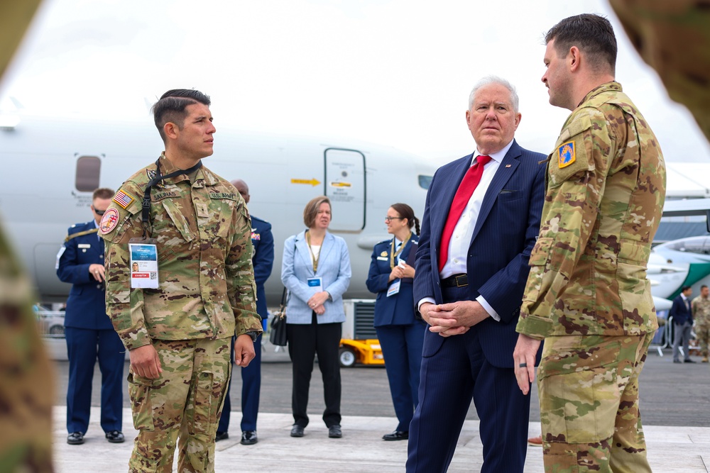 Secretary of the Air Force Visits 12th Combat Aviation Brigade Soldiers at Farnborough International Airshow