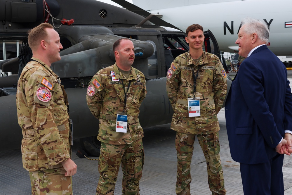 Secretary of the Air Force Visits 12th Combat Aviation Brigade Soldiers at Farnborough International Airshow