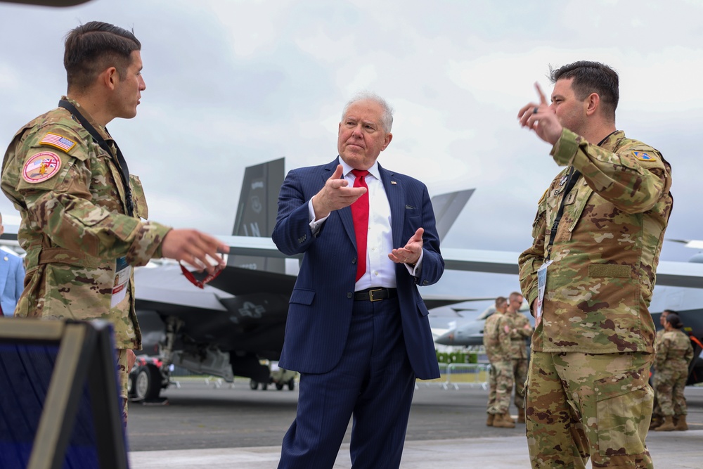 Secretary of the Air Force Visits 12th Combat Aviation Brigade Soldiers at Farnborough International Airshow