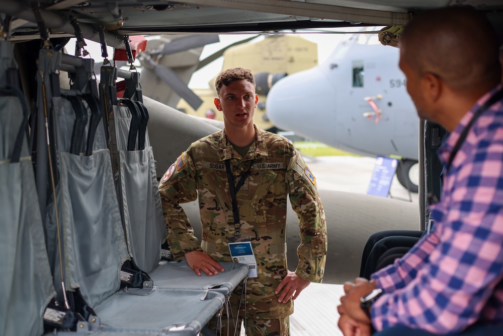 12th Combat Aviation Brigade Soldiers Showcase Aircraft at the Farnborough International Airshow