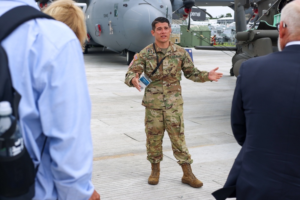 12th Combat Aviation Brigade Soldiers Showcase Aircraft at the Farnborough International Airshow