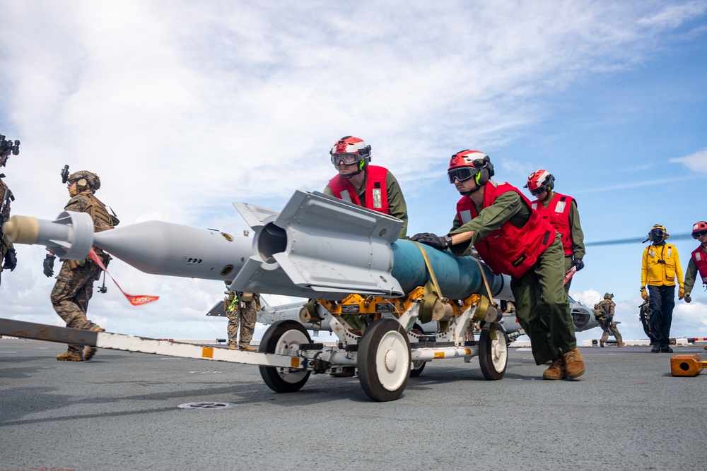 Inert Bomb Load Aboard USS America (LHA 6)