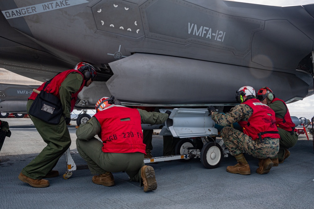 Inert Bomb Load Aboard USS America (LHA 6)