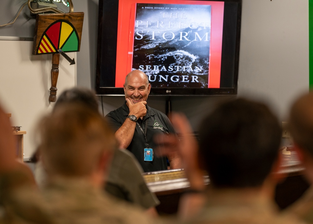 Real-Life 'Perfect Storm' Hero visits Rescue Airmen