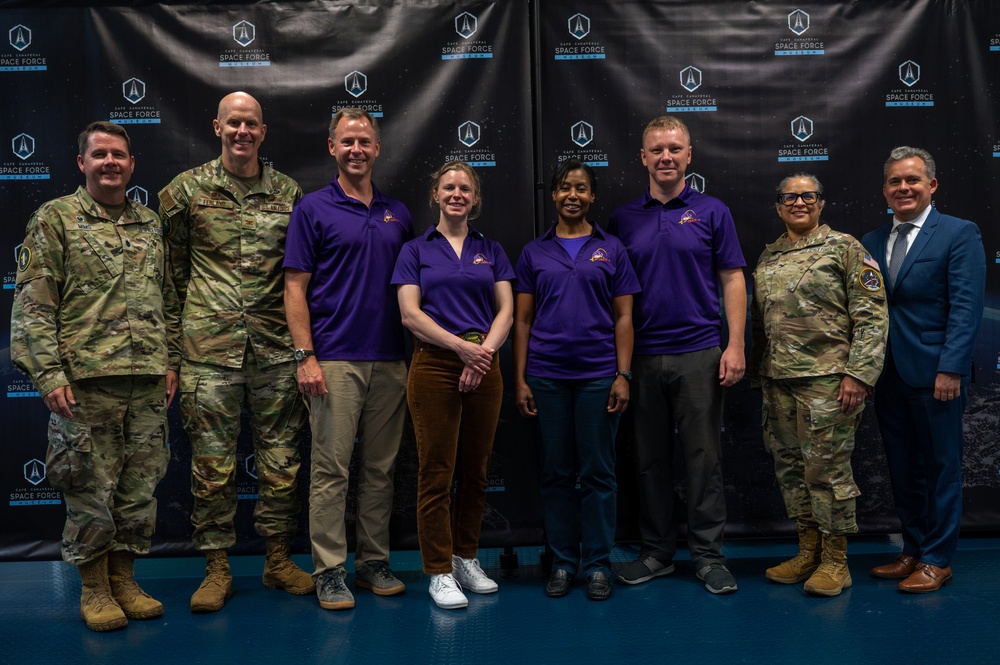 It Takes a Village: Space Force Guardian astronaut meets with launch-supporting service members