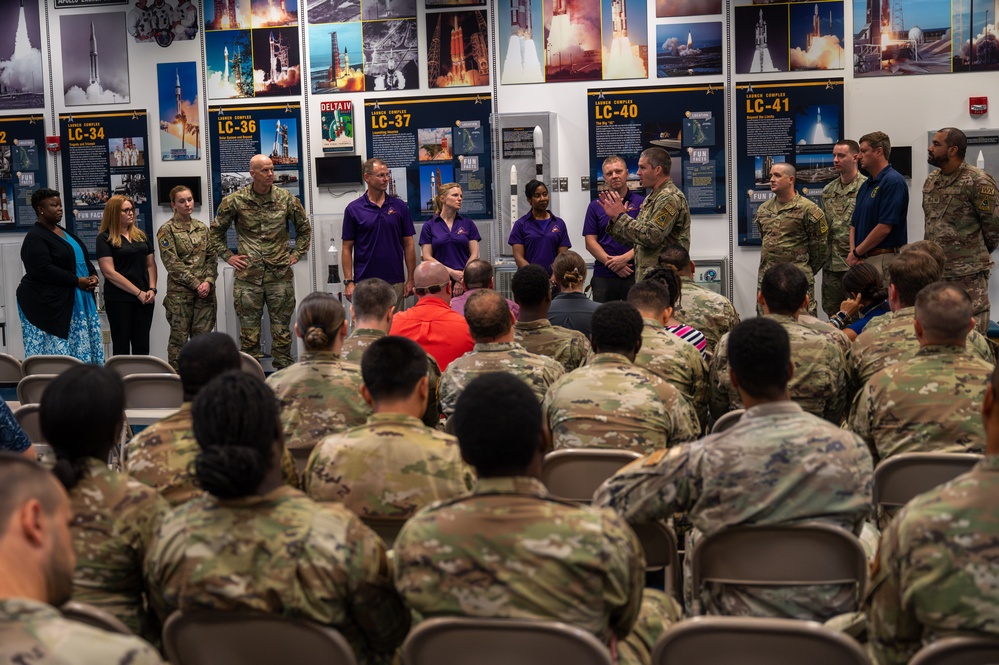 It Takes a Village: Space Force Guardian astronaut meets with launch-supporting service members