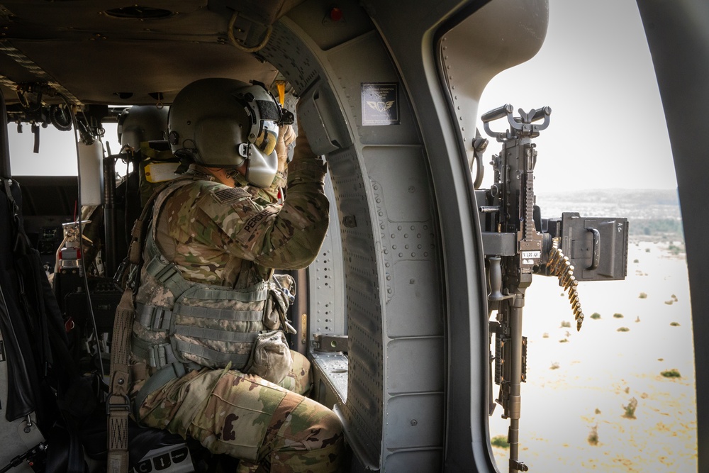 Bravo Co. conducts aerial gunnery at Camp Grayling