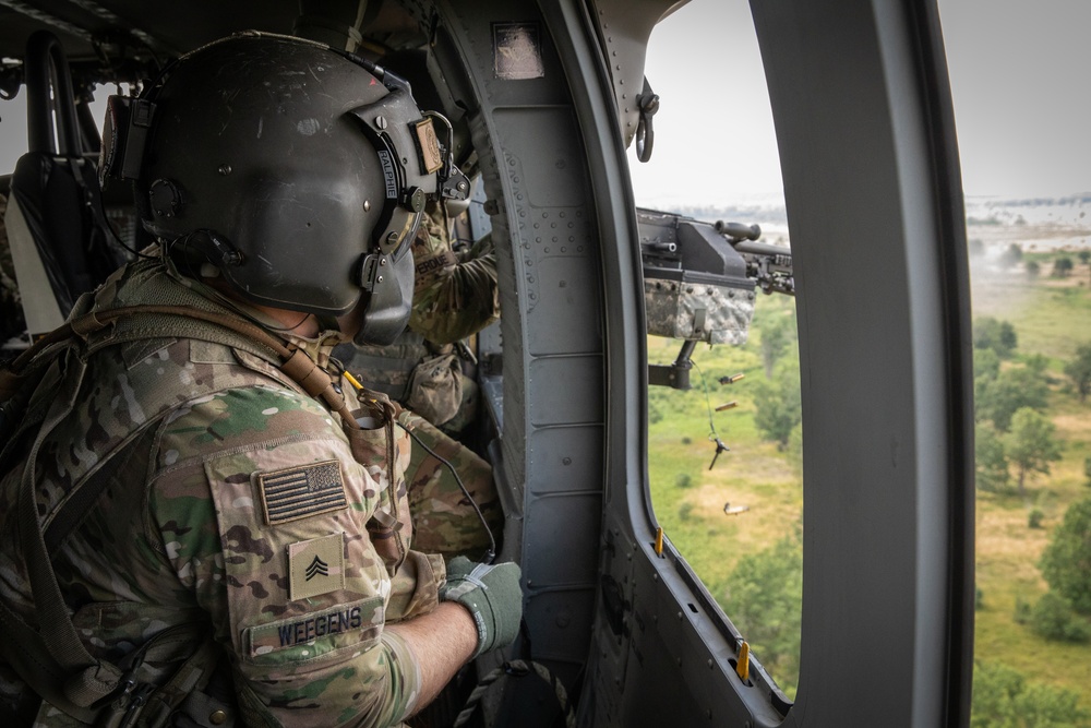 Bravo Co. conducts aerial gunnery at Camp Grayling