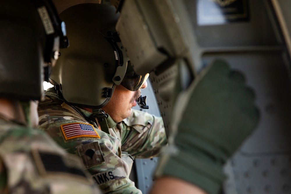 Bravo Co. conducts aerial gunnery at Camp Grayling