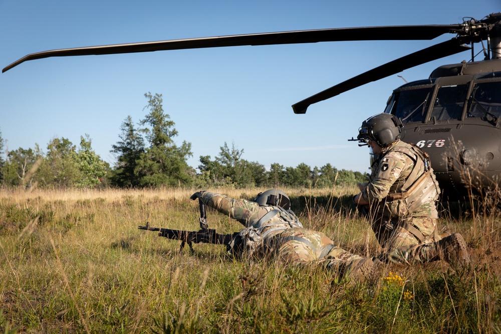 Bravo Co. conducts aerial gunnery at Camp Grayling