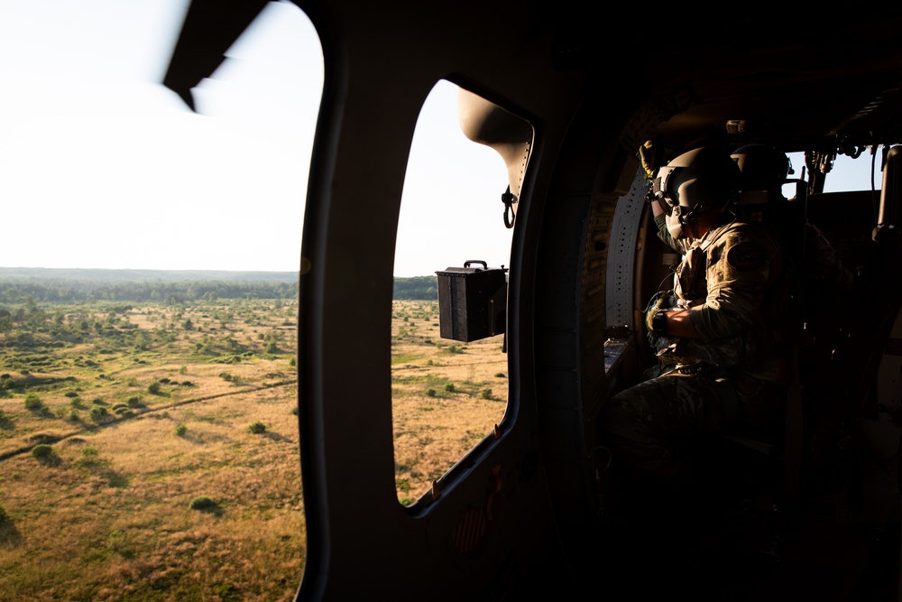 Bravo Co. conducts aerial gunnery at Camp Grayling