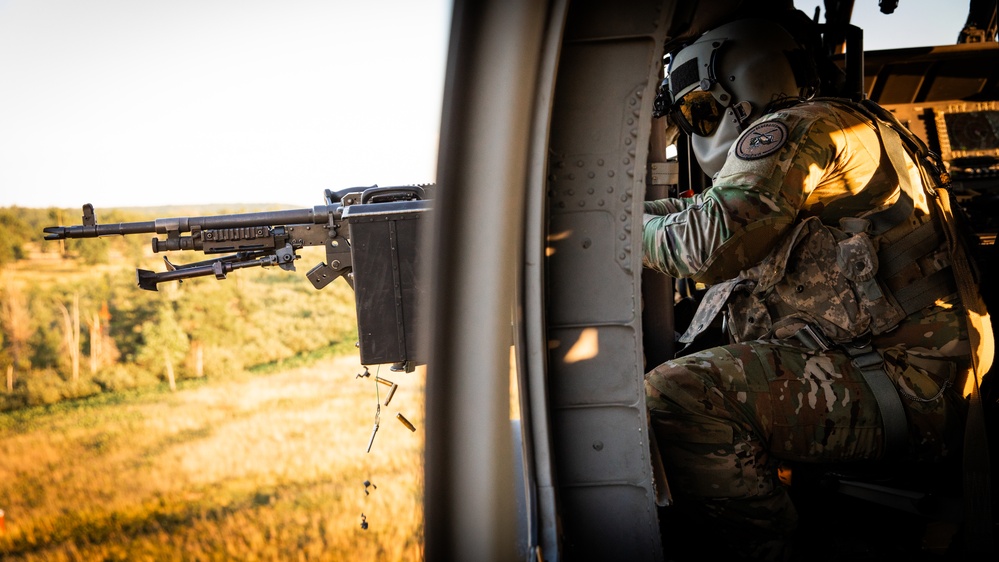 Bravo Co. conducts aerial gunnery at Camp Grayling