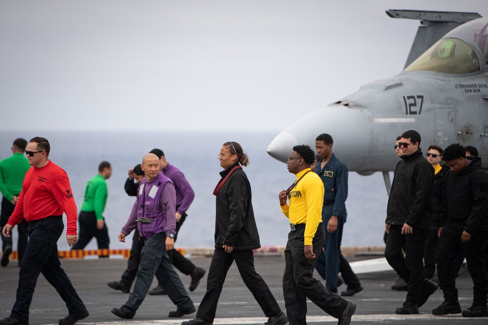 Nimitz Sailors Participate In A Foreign Object Walkdown