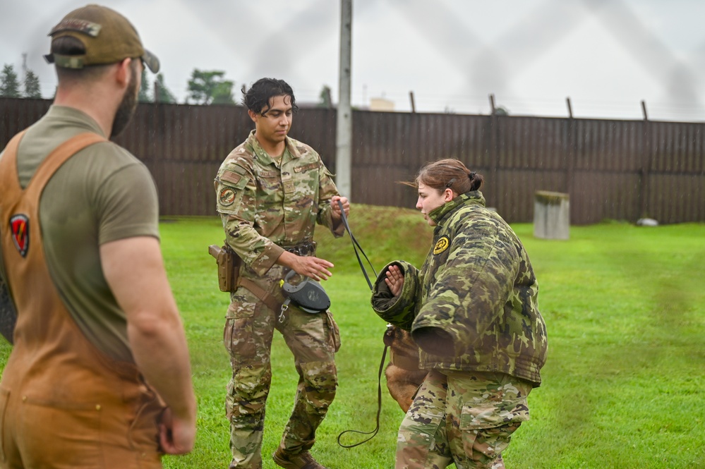 155th Emergency Management works with K-9 Unit at Yokota Air Base