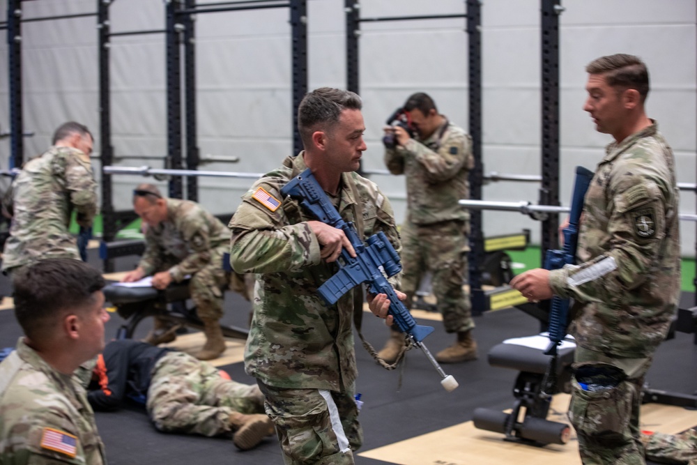 1st Lt.  Michael Vigh provides security