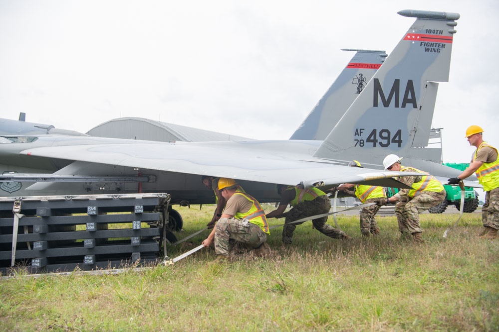 104th Fighter Wing hosts Westover Air Reserve Base's crashed, damaged, disabled, aircraft recovery team for joint training