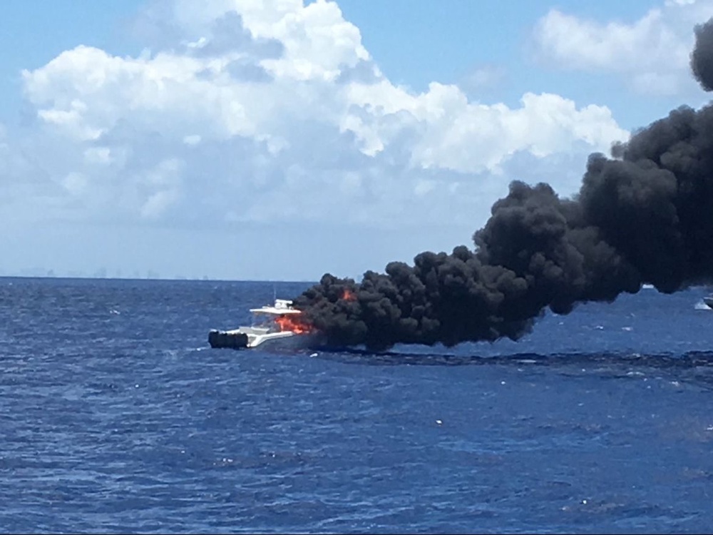 Coast Guard, partners rescue two people from vessel fire near Dania Beach