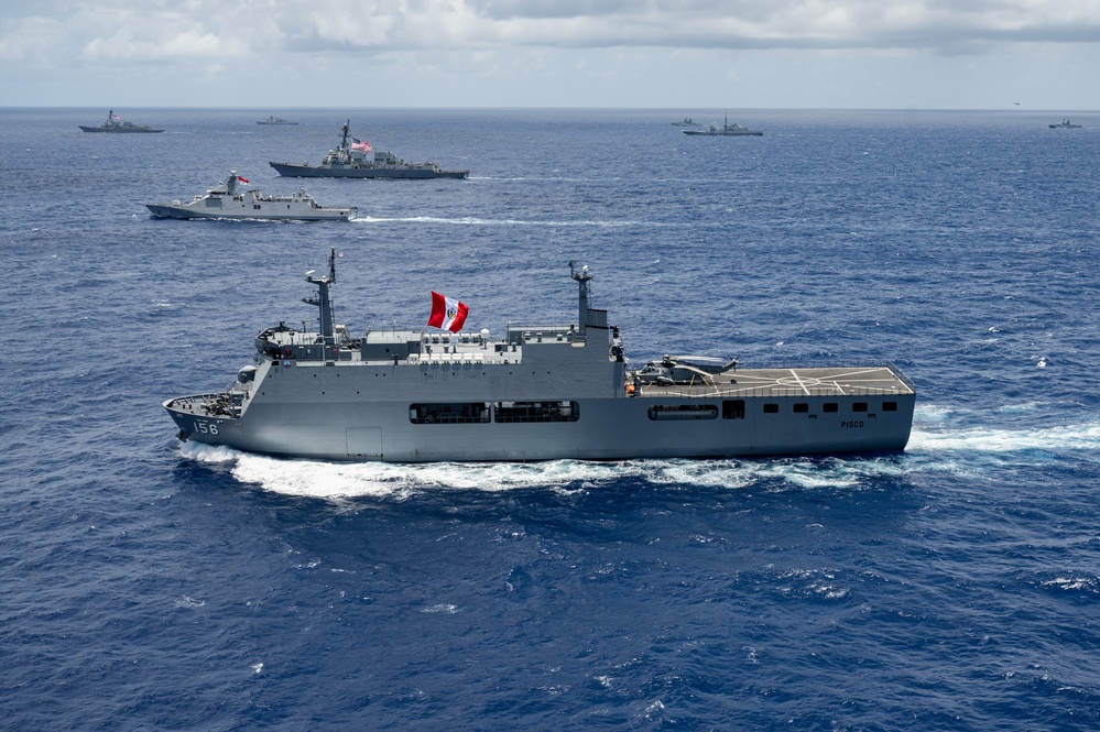 DVIDS Images Multinational ships sail in formation during RIMPAC