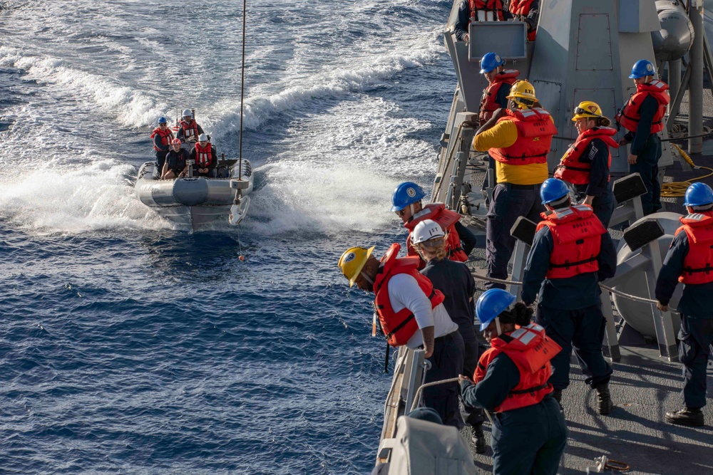 USS Spruance conducts small boat operations