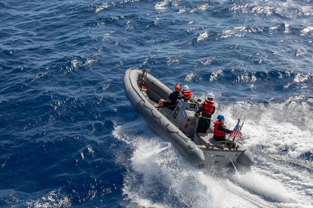 USS Spruance conducts small boat operations