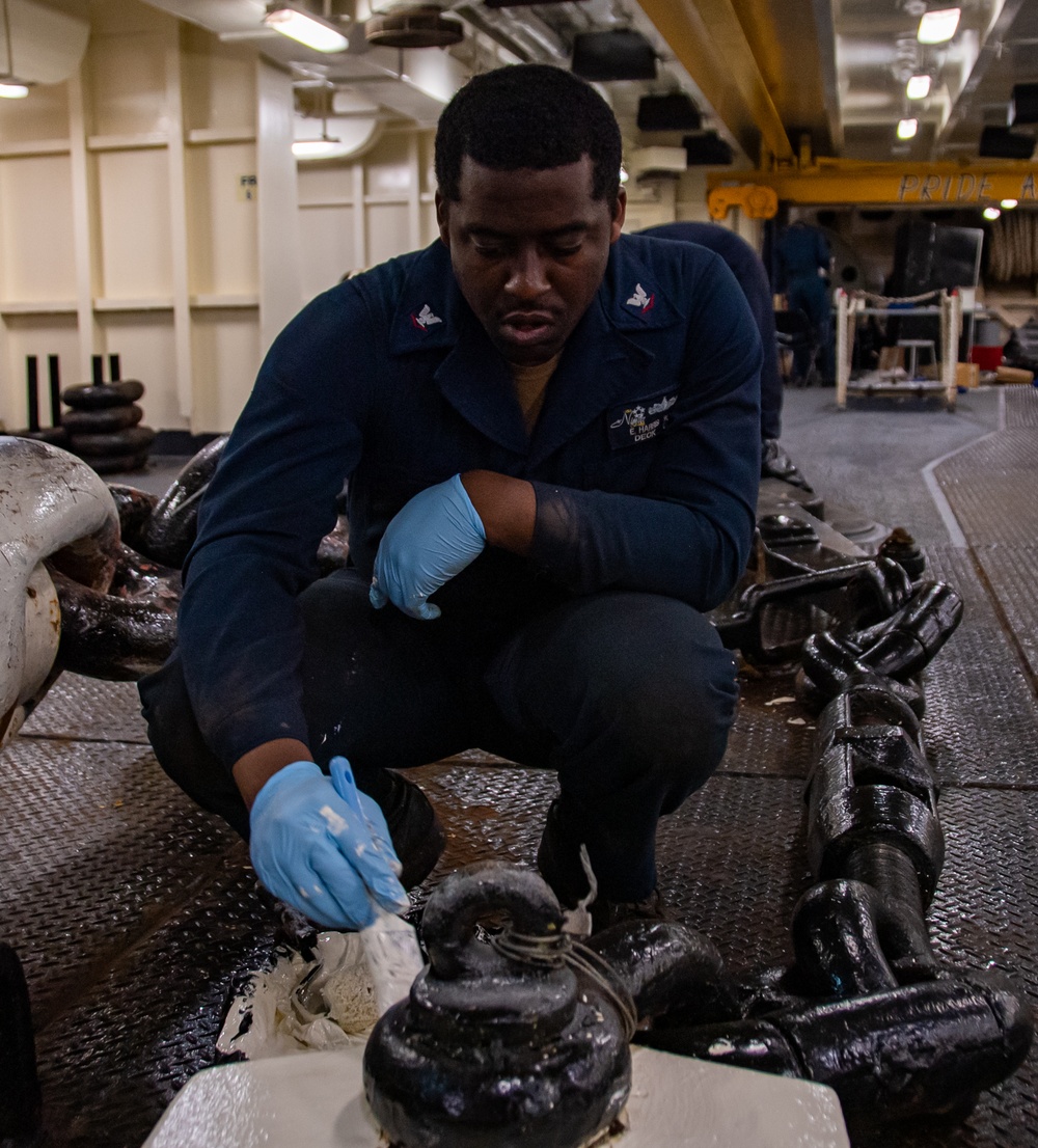 Nimitz Sailor Paints In The Forecastle