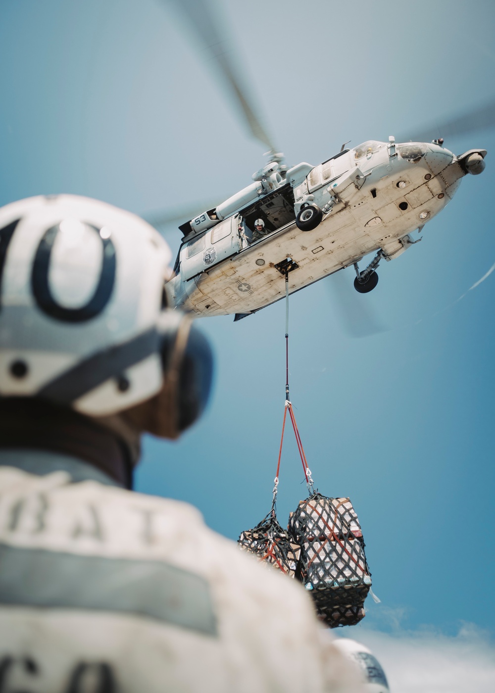 Marines, Sailors Aboard USS Boxer Conduct Vertical Replenishment