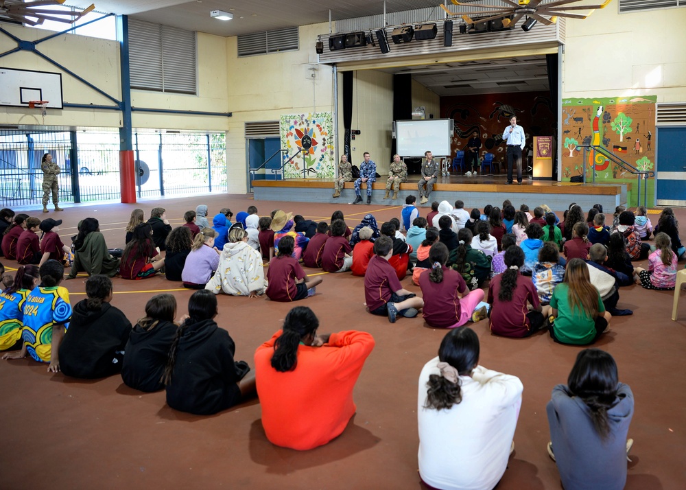 USAF and RAAF visit children, building relationships during Pitch Black 2024