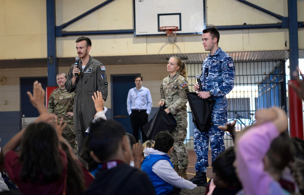 USAF and RAAF visit children, building relationships during Pitch Black 2024