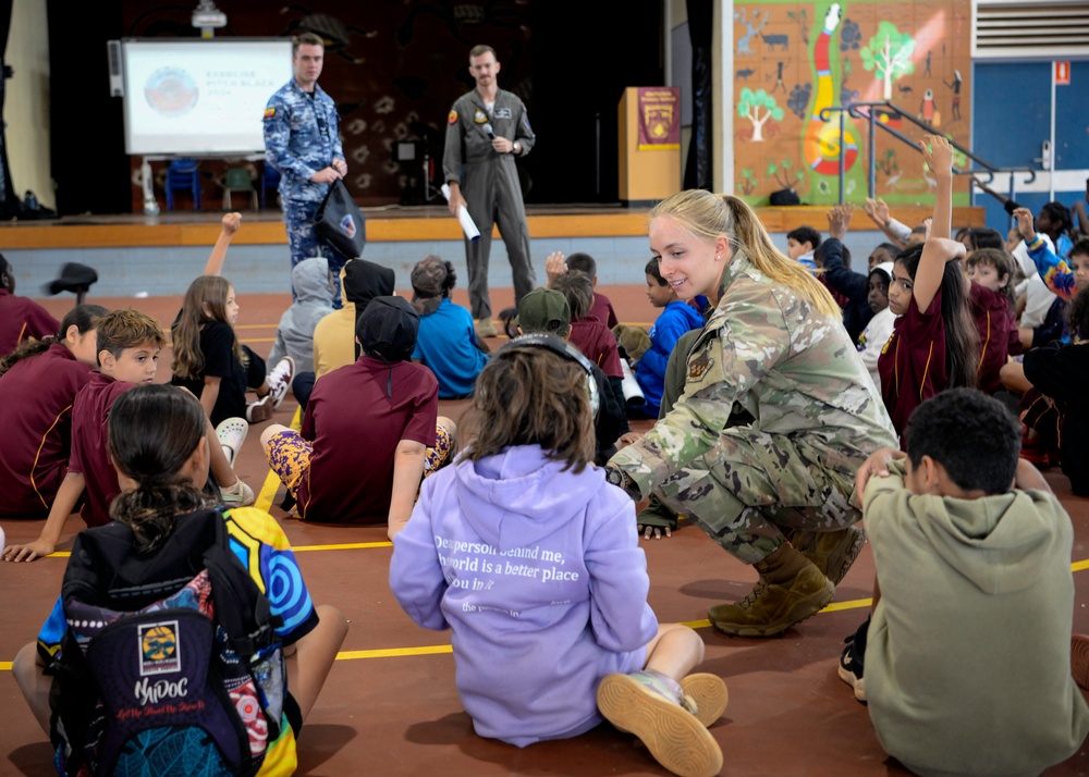 USAF and RAAF visit children, building relationships during Pitch Black 2024