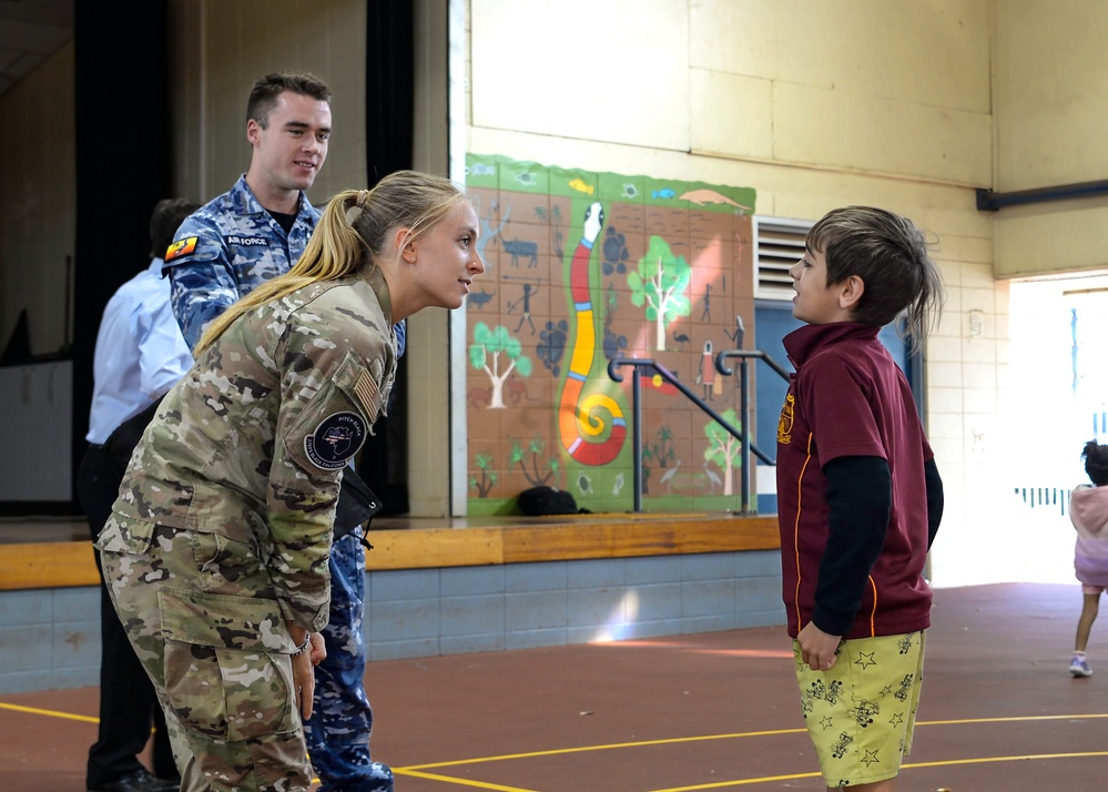 USAF and RAAF visit children, building relationships during Pitch Black 2024