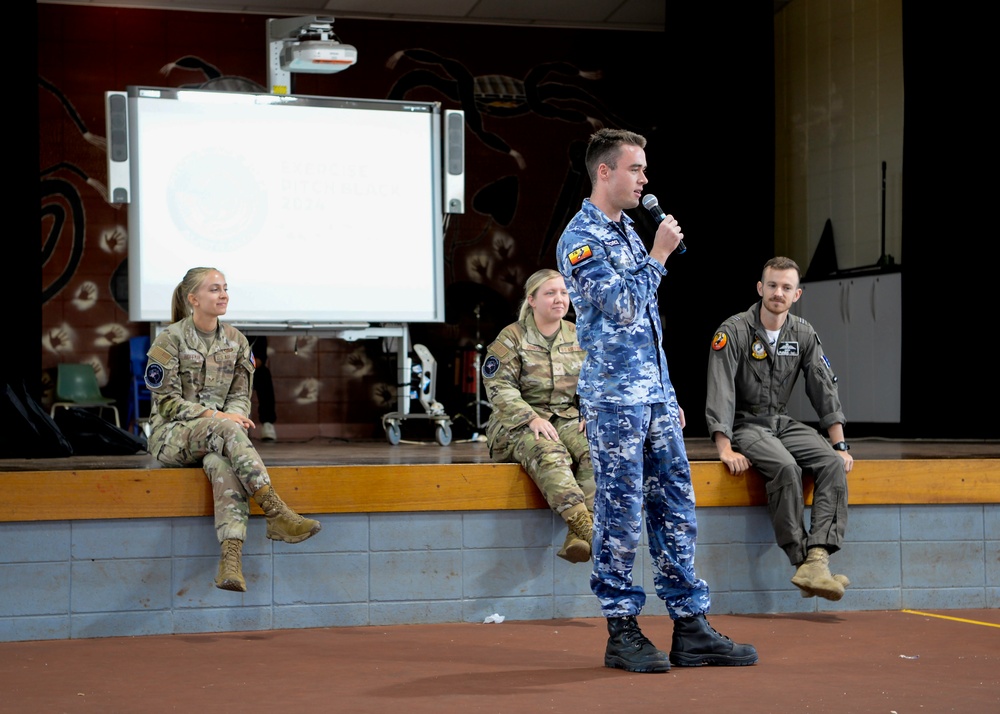 USAF and RAAF visit children, building relationships during Pitch Black 2024